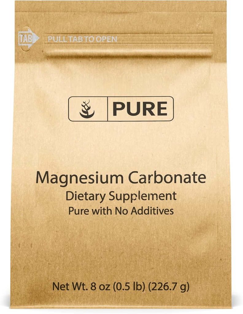 Ingredientes originales puros Carbonato de Magnesio (8oz) Suplemento de Magnesio, No GMO, Multi-Purpose