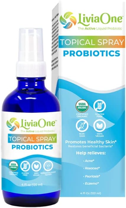 USDA Organic Topical Probiotics for Skin Health ← Lactobacillus Acidophilus Probiótico Silencio Gut Health & Immune Support Suplemento Silencio Vegan Silencio Non-GMO Silencio Gluten Gratis Silencio 4 Fl Oz