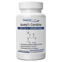 Superior Labs Acetyl L-Carnitine 500 mg, High Potency ALCAR, Pure Non-GMO, Zero Synthetic Additives, Maximum Absorption, Energy & Fat Metabolism, Brain, Nerve & Cellular Detox Support, (60 Veg Caps)