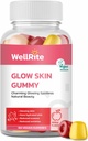 Glow Skin Gummy Vitaminas, 60 Cuenta, Apple Flavored, Vegan, Gelatin Free, Gluten Free, Nut Free, Glowing & Hydrated Skin, Eczema reducido, Arrugas reducidas