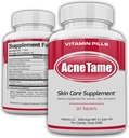 Píldoras de acné- Suplemento de acné- Vitaminas de piel clara Píldora para el tratamiento de la piel aceitosa, Blemishes hormonales, Anti Spots & Cystic Acnes Suplementos para Mujeres, Hombres, Adolescentes & Adultos- 60 Tabletas orales