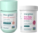 True Grace One Daily Women’s Multivitamin (30 Vegan Tablets) " One Daily Women’s Probiotic (30 Vegetarian Capsules) - Gluten Free, Soy Free, Organic - 30-Day Supply of each