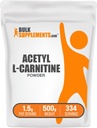 BulkSupplements.com Acetil L-Carnitine Powder - como ALCAR HCl, Carnitine Supplement - Gluten Free, 1.5g per Serving, 500g (1.1 lbs) (Pack of 1)