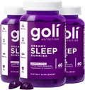 Goli Dreamy Sleep Gummy - 180 Conde - Melatonina, Vitamina D, Magnesio y Lemon Balm Extract - Gelatin-Free, Gluten-Free, Vegan & Non