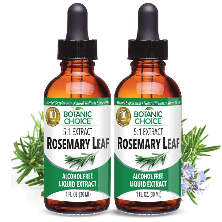 Botanic Choice – Rosemary Leaf Liquid Extract – Alcohol Free, Gluten Free – Fast Acting Supplement Dropper – Easy to Use Dropper – 1 Fluid Ounce 2 Pack