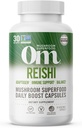 OM MUSHROOM SUPERFOOD Reishi Mushroom Capsules Superfood Supplement, 90 Count, 30 Days, Organic Adaptogen for Stress Relief and Immune Health