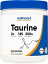 Nutricost Taurine Powder 250 Grams - 125 Servings, 2000mg Por Serving
