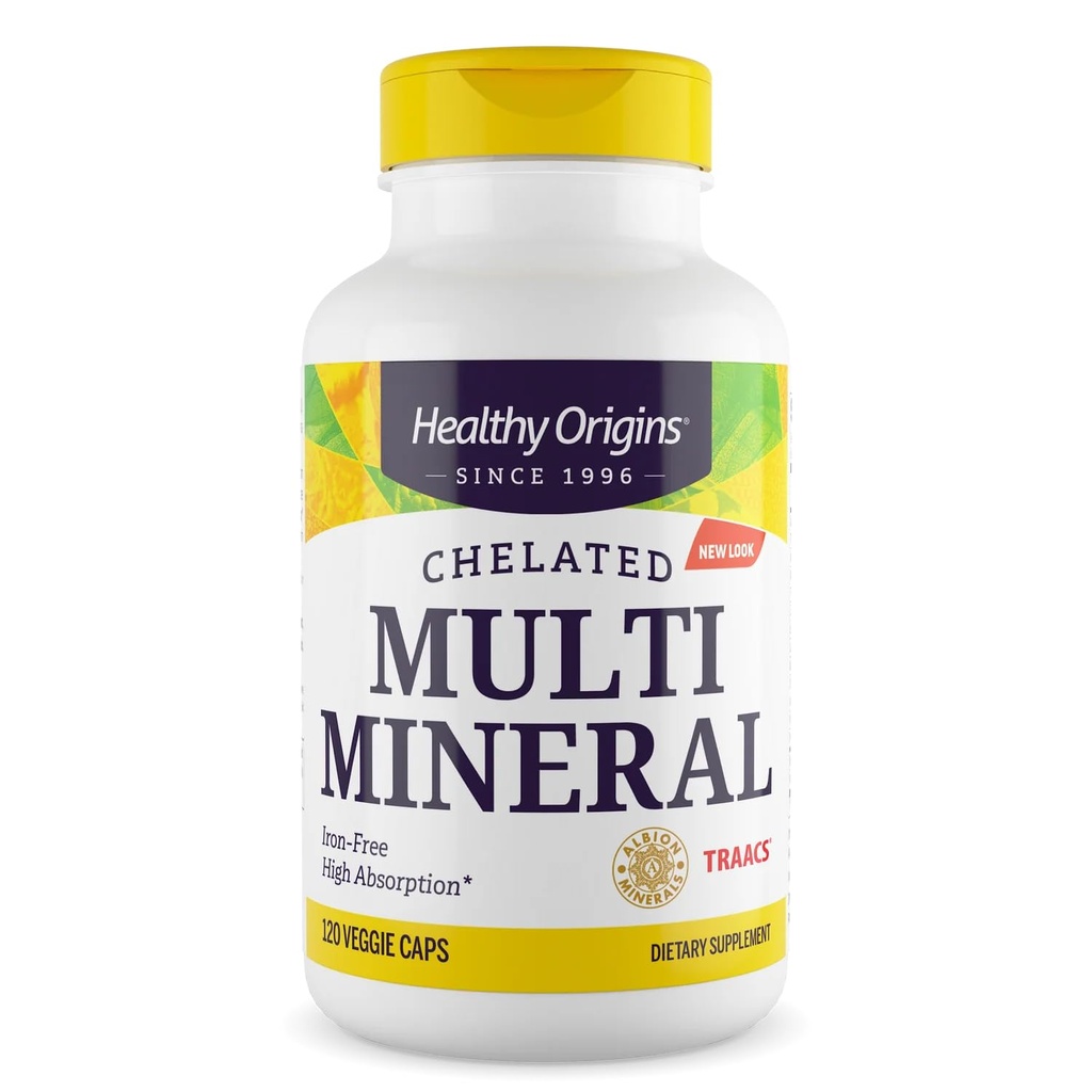 Orígenes saludables Multi Mineral Chelated (Albion Minerals, Bioavailable, Non-GMO, Gluten Free), 120 Veggie Caps