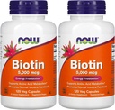 AHORA Biotina 5,000 mcg - 120 VCaps (Pack of 2 Bottles)