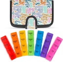 Vive organizador semanal de píldoras 4 veces al día - 7 días Pill Boxes para la mañana, mediodía, noche - Extra Large Medicine, Vitamin & Supplement Dispenser with Premium Leather Case
