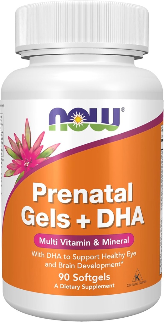 AHORA Suplementos, Gels prenatales + DHA con 250 mg DHA por porción, más aceite de Borage (GLA), 90 Softgels