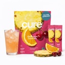 Cure Hydration ¦ Plant-Based Electrolyte Drink Mix ← No Añadido Sugar ← FSA-HSA ← Dehydration Relief Powder Hecho con Coconut Water ← No-GMO Silencioso Vegan tención Pouch of 14 Packets - Tropical Punch