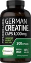 Laboratorios de fitness Monohydrate de la Creatina Alemana _ 1000mg Silencio 300 Capsules Silencioso Suplemento para Mujeres y Hombres