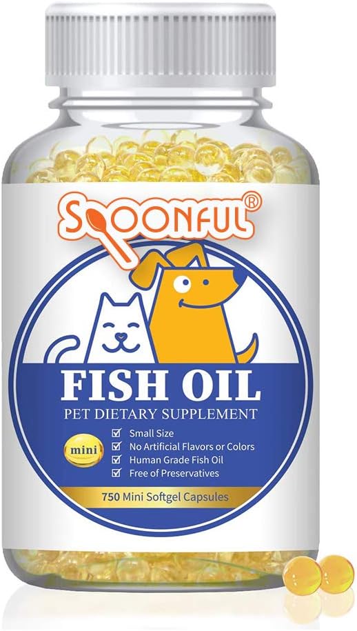 Aceite de pescado picante para perros y gatos, Omega 3 Suplemento de alimentos Softgels, soporta articulaciones de piel saludable corazón cerebro y bienestar general, hecho en EE.UU.