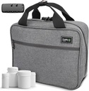 Bolsa de medicina grande Kaddy, Caja de Organizador de Píldoras segura, acolchada, caja para botellas de medicina o suplementos; almacenamiento; higiene; 3 cerradura de dígitos, gris