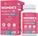Probióticos para Mujeres, 100 millones de mujeres CFU Probiótico con Prebióticos, Enzimas Digestivos, D-Mannose & Extracto de Arándano para Apoyo Inmunitario, Salud Vaginal y orina, Equilibrio Digestivo - 120 cápsulas