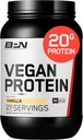BARE PERFORMANCE NUTRITION Proteína vegana, Proteína basada en plantas, Proteína de guisantes, Proteína de sandía y proteína de calabaza, naturalmente endulzada y saborizada (Vanilla)