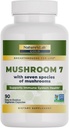 Mushroom de laboratorio de la naturaleza 7 Blend orgánico - Beneficios El sistema inmunitario, función celular y resistencia - 90 cápsulas (45 servidos)