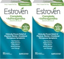 Estroven Complete + Ashwagandha Multi-síntoma Suplemento de la menopausia para las mujeres - Ingredientes provenientes clínicamente proporcionan alivio de la menopausia y sudaderas nocturnas + Hot Flash Relief* - 4 Month Supply (Pack of 2)