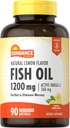 Sundance Fish Oil Softgels 1200mg Silencioso 90 Conde Silencio con Active Omega-3 Silencio Natural Lemon Flavor Silencio Purificado para Eliminar Mercurio Silencioso No GMO y Gluten Suplemento Libre