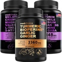MEDCHOICE Turmeric " Ginger (120ct) y Sleep Melatonin (180ct) Suplemento Bundle - Wellness Duo for Joint, Digestion, Sleep, & Immune Support - Vegan, Non-GMO, Gluten-Free