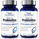1MD Probióticos completos Platinum tención apoya la salud digestiva  sometida con prebióticos nutritivos, 51 Billion Live CFU, 11 Strains, Dairy-Free ← 30 Vegetable Capsules (2-Pack)