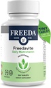 Freedavite Tiny Tablet - Multivitamina moderada para hombres y mujeres - Pura vitamina A, C, D, E, B1, B2, B6, B12, Biotina, Calcio, Zinc, Hierro, Magnesio, Manganese, Cobre, Selenium, Iodine - 250 Conde
