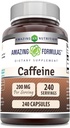 Fórmulas increíbles Caffeine 200 Mg per Serving Silencio Capsules ← No-GMO Silencio libre de gluten Made in USA (1 Pack, 240 Count)