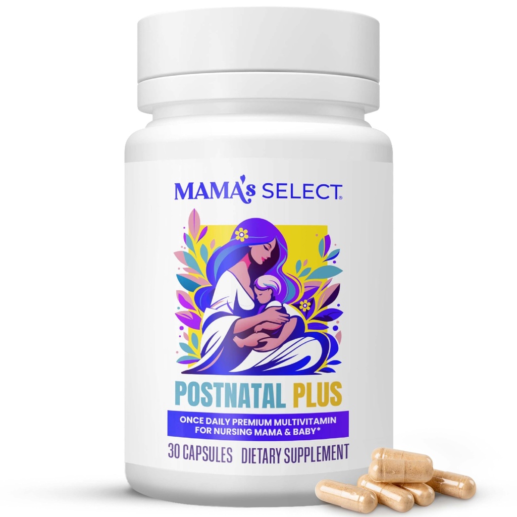 Vitaminas posnatales seleccionadas de mamá – Boost Hair Recovery, Milk Supply, " Wellness – Libre de alérgenos, vegano, MTHFR Friendly, Methylated Folate " B Vitaminas, Easy-to-Swallow, No Biotin - 30 cápsulas