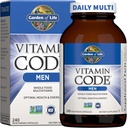 Jardín de la Vida Código de vitaminas Alimento completo Multivitamínico para Hombres - 240 cápsulas, vitaminas para hombres, hortaliza de frutas y probióticos para la energía, corazón, salud de próstata, multivitaminas de hombres vegetarianos