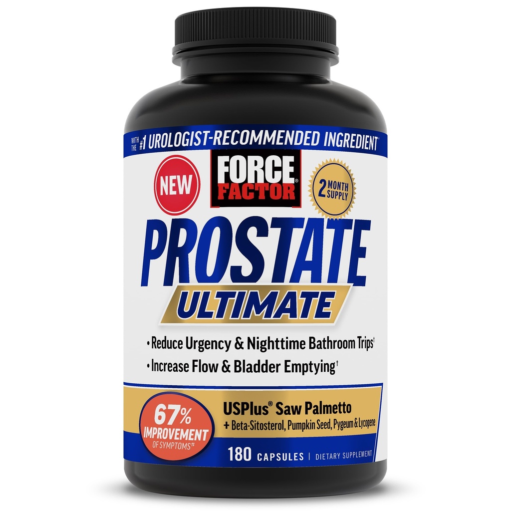 Force Factor Prostate Ultimate, Prostate Health Supplement for Men with Nettle & Saw Palmetto, #1 Urologist Recommended Ingredient to Support Urinary Flow, Bladder Emptying, 2 Month Supply