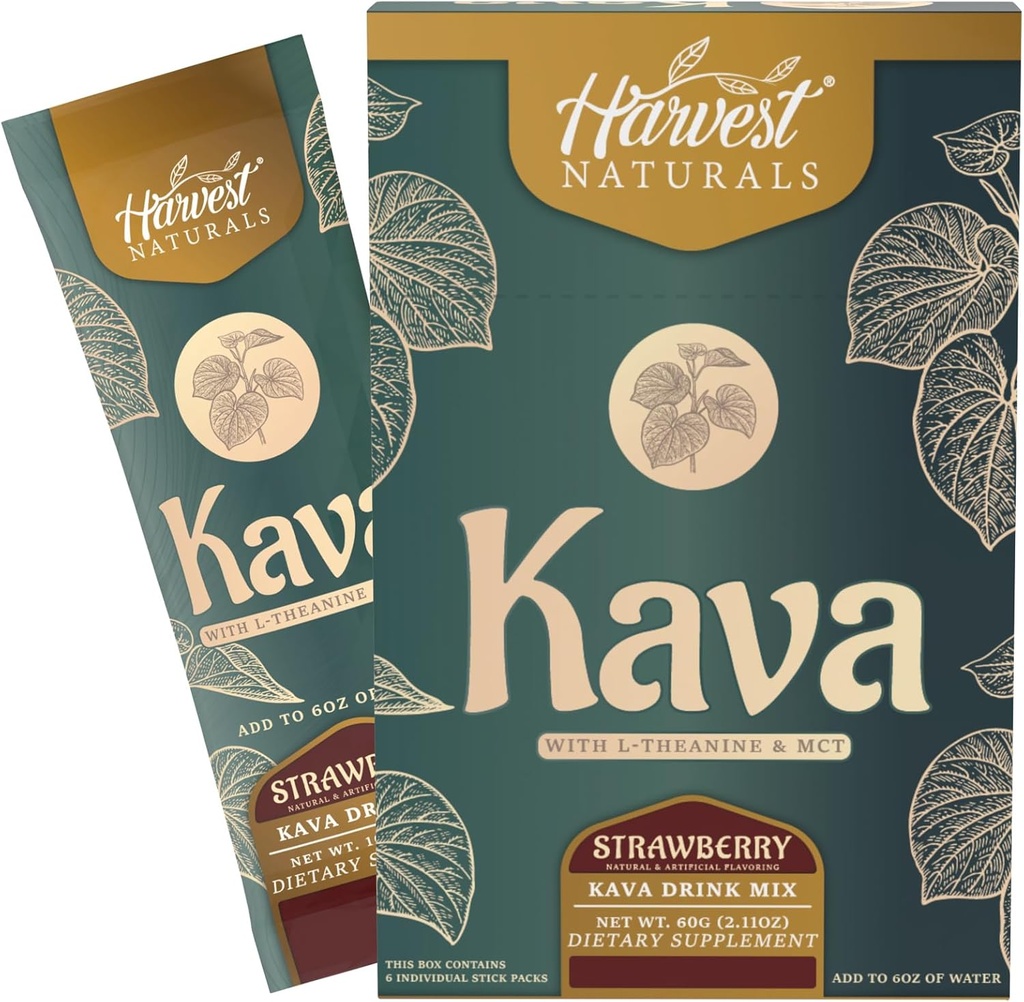 Kava Extracto con L-Theanine & MCT Bebida mezcla ¦ Flavor de fresa ← Pegatinas en marcha Añadir a Agua TENIDO 6 Pegatinas (6 Servimientos)