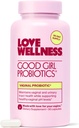 Love Wellness Good Girl Probiotics ← Salud Vaginal de las Mujeres > pH Balance Suplemento TENIDO 9-Strain Probiotic for Urinary Tract, Yeast, Odor & Immune Support TEN Gluten-Free TEN 90 CT, 90-Day Supply