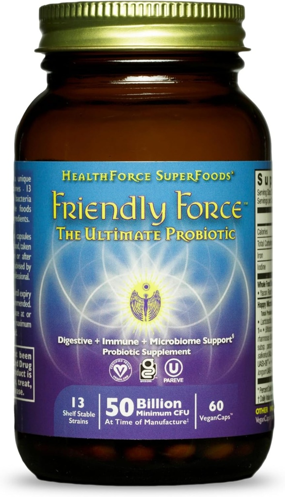 SUPERFOODS DE LA HEALTHFORCE Fuerza amistosa - cápsulas - 60 cápsulas veganos