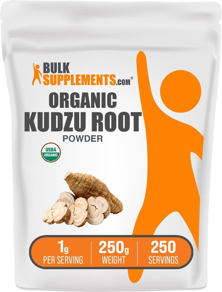BulkSupplements.com Orgánica Kudzu Root Powder - Orgánico Kudzu Root Suplemento, Herbal Suplemento - Gluten Gratis - 1g por Serving, 250g (8.8 oz) (Pack of 1)