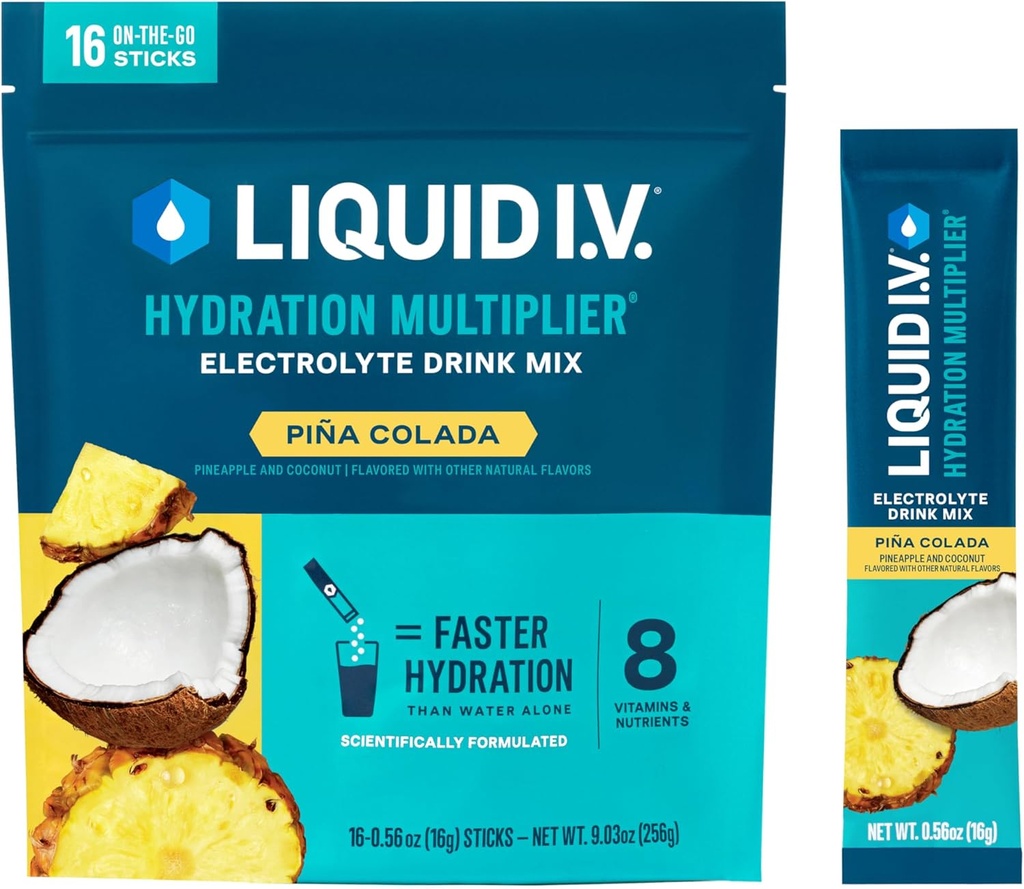 Multiplicador de hidratación I.V.® líquido - Pina Colada ← Electrolyte Powder Drink Mix tención 1 Pack (16 Servings)