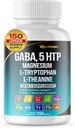 GABA 5-HTP L-Tryptophan L-Theanine Vitamina D3 Vitamina B6 Holy Basil Valerian Chamomile Ginkgo Biloba Ginger -150 Capsules- Hecho en EE.UU.