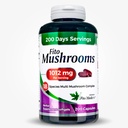 Lab - Complejo de hongos - 200 Softgels-18 Especies-Ultra alta Absorción-Includes- leones mane - cordones -Zhu Ling, Maitake, Chaga - Turquía Tail & Others. Suplemento integral de setas de Cerebro.