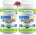 Power By Naturals Sea Moss Plus - USDA Certified Organic Wildcrafted Irish Seamoss, Bladderwrack & Burdock Root, Suplemento para la inmunidad, 60Ct, 2 Pack