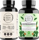 Happy Healthy Hippie Joy-Filled Mood Support Suplemento + Organic Ashwagandha Suplemento de apoyo al estrés