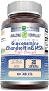 Amazing Formulas Glucosamine Chondroitin & MSM-Triple Strength Shellfish Free Tablets (No-GMO,Gluten Free) ← 60 Tablets