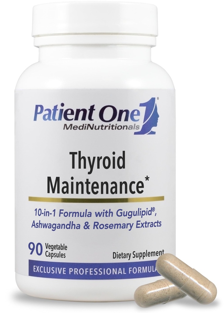 Patient One Thyroid Maintenance | Supplement to Support Thyroid Function and Energy Levels* | with Vitamin B12, Ashwagandha and More | 90 Capsules