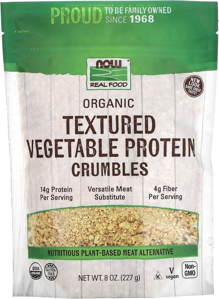 AHORA Alimentos, Soy Orgánica Proteína Granulas, No GMO, Versatil, Proteína Vegeta-Fuente, 8-Once (Paquete May Vary)