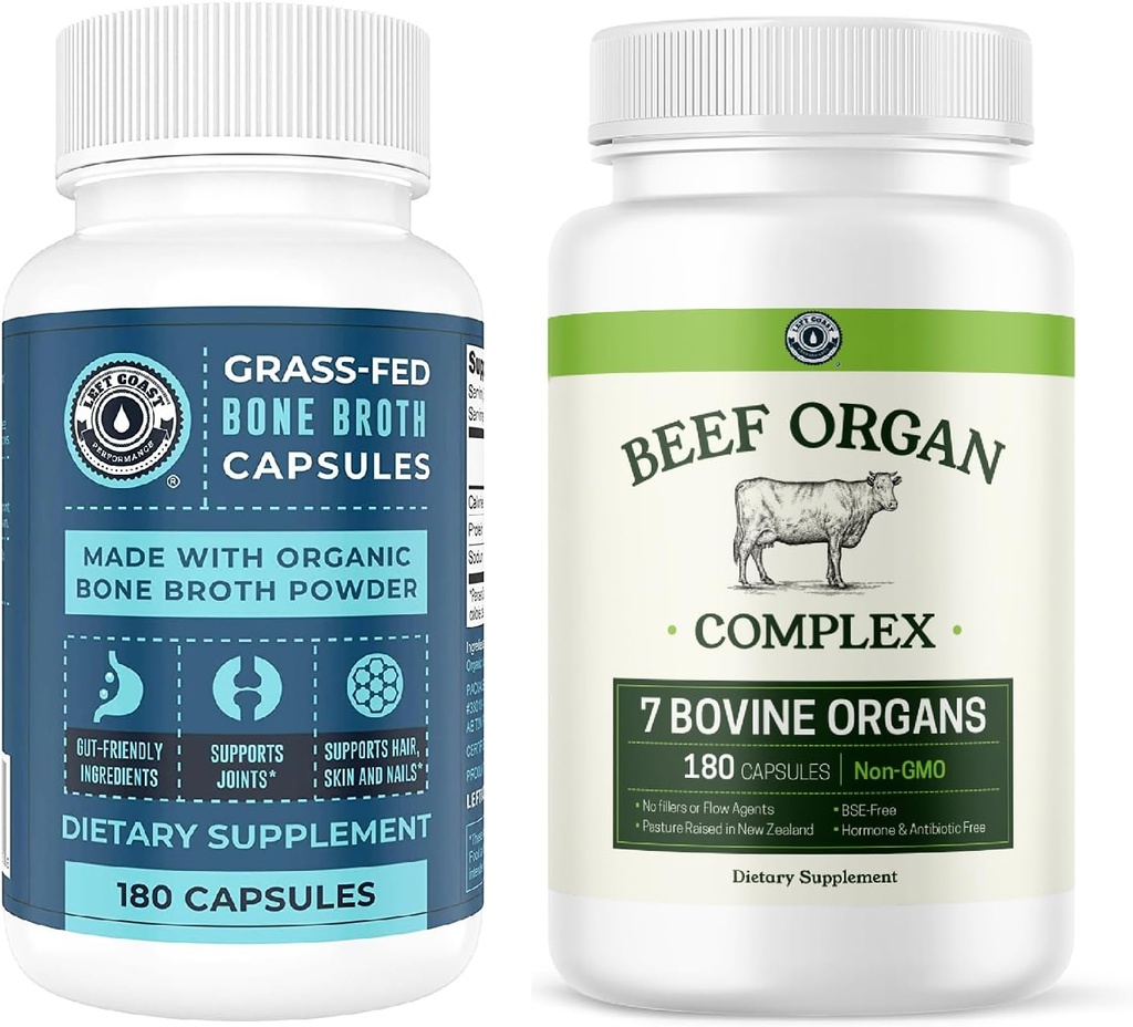 Costa izquierda Performance Broth Capsules 180 Conde + Beef Organ Complex Capsules 180 Conde