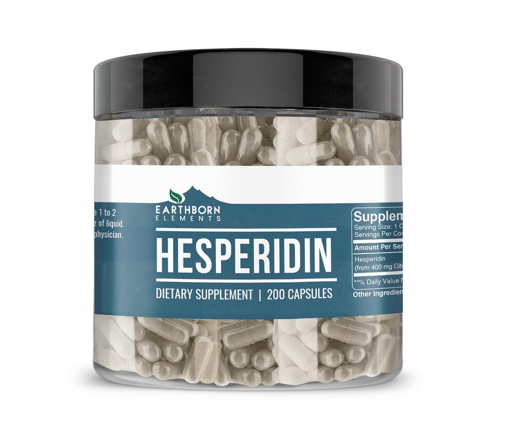Elementos terrestres Hesperidin 200 cápsulas, Puro ' Undiluted, No aditivos