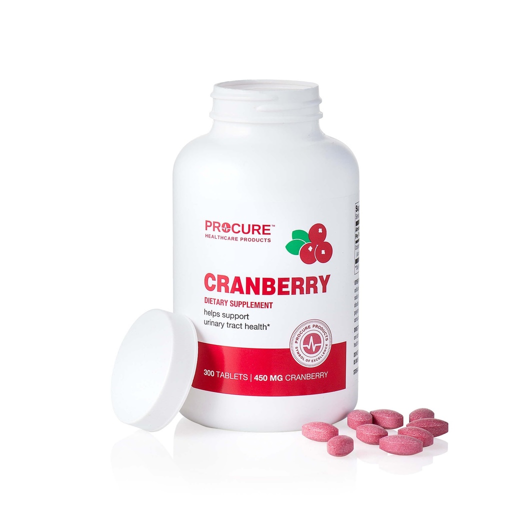 ProCure Cranberry Tablets 450mg - Urinary Tract Health Support for Women & Men, Bladder & Kidney Health, Antioxidant Supplement, Sugar Free, Non-GMO - 300 Tablets (150-Day Supply)