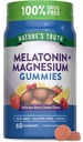 La verdad de la naturaleza Melatonina con las Gummies de Magnesio 60 Conde ← Berry Lemon Flavor  Vegan, Non-GMO & Gluten Free Supplement