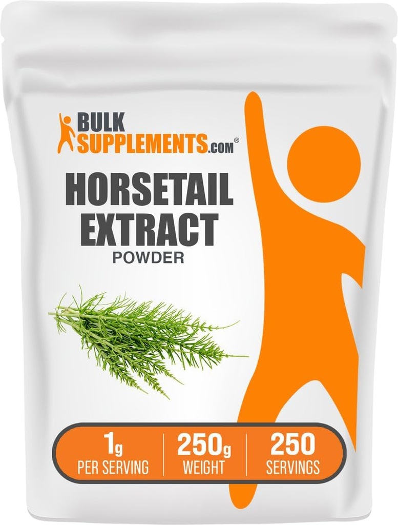 BulkSupplements.com Extracto de la cola de caballo Powder - Herb - Suplementos de sílice, Gluten Free, 1g por Serving, 250g (8.8 oz) (Pack of 1)