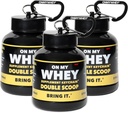 Container Protein Powder to Go - Botella de agua de viaje embudo para mezclas, Portable Pre Workout Suplemento contenedores & dispensador embudos, Mini Preworkout Suplementos Holder Keychain Bottles