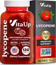 Suplementos de licopeno para hombres - USA Hecho suplementos de próstata para hombres con extracto de tomate natural - No GMO Suplemento de Lycopene para Prostata, Esquí & Antioxidante Apoyo - 120 Conde